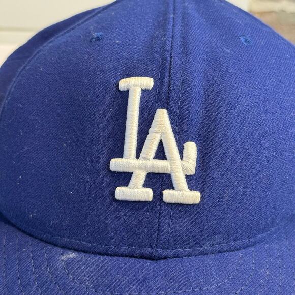 Vintage LA Los Angeles Dodgers New Era 59Fifty Fitted Hat 7-3/8 On-Field Cap - Picture 2 of 7